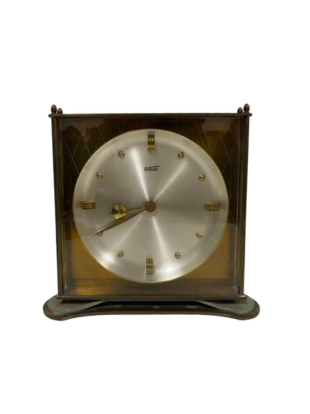 Vintage Kohler Brass Clock 8 Days 7Jewels Germany US Zone